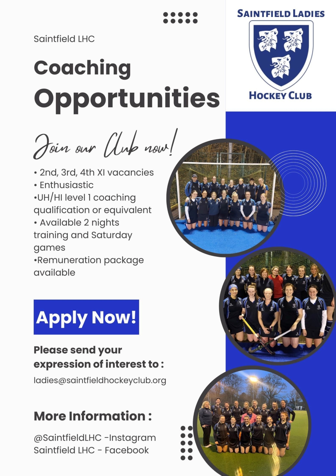 Coaching Vacancies Ulster Hockey
